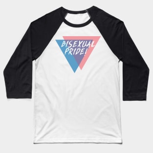 Vintage Bisexual Pride Pink Blue Purple Triangles Baseball T-Shirt